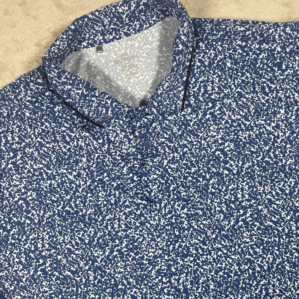 Under Armour Iso-Chill Flag Fury Heart Of America Polo Blue Mens 2XL Geometric
